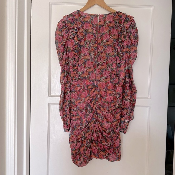 ZARA pink ruched floral mini dress blogger fave - Picture 10 of 15